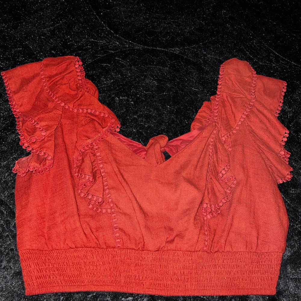 2 piece linen top/skirt